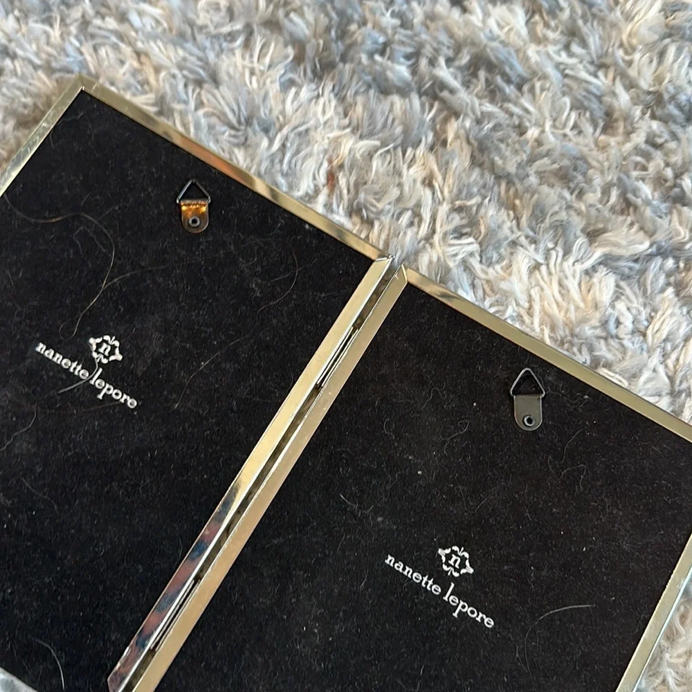 Set of two silver standing picture frame
